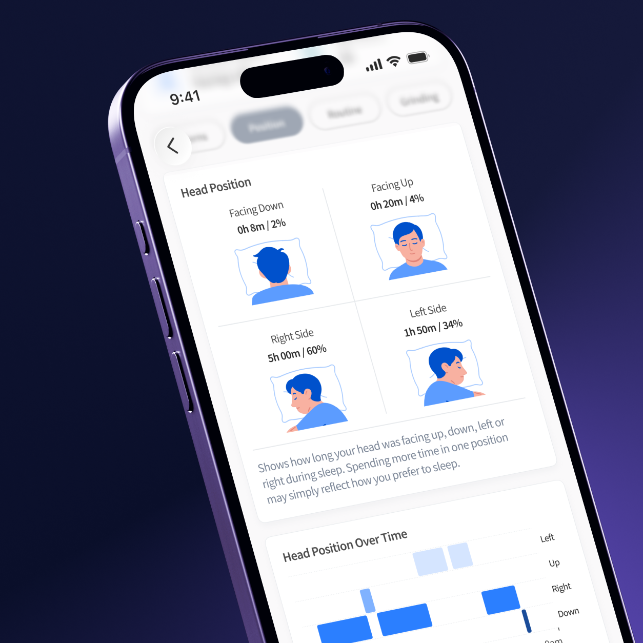 ORB Sleep App head position detail screen