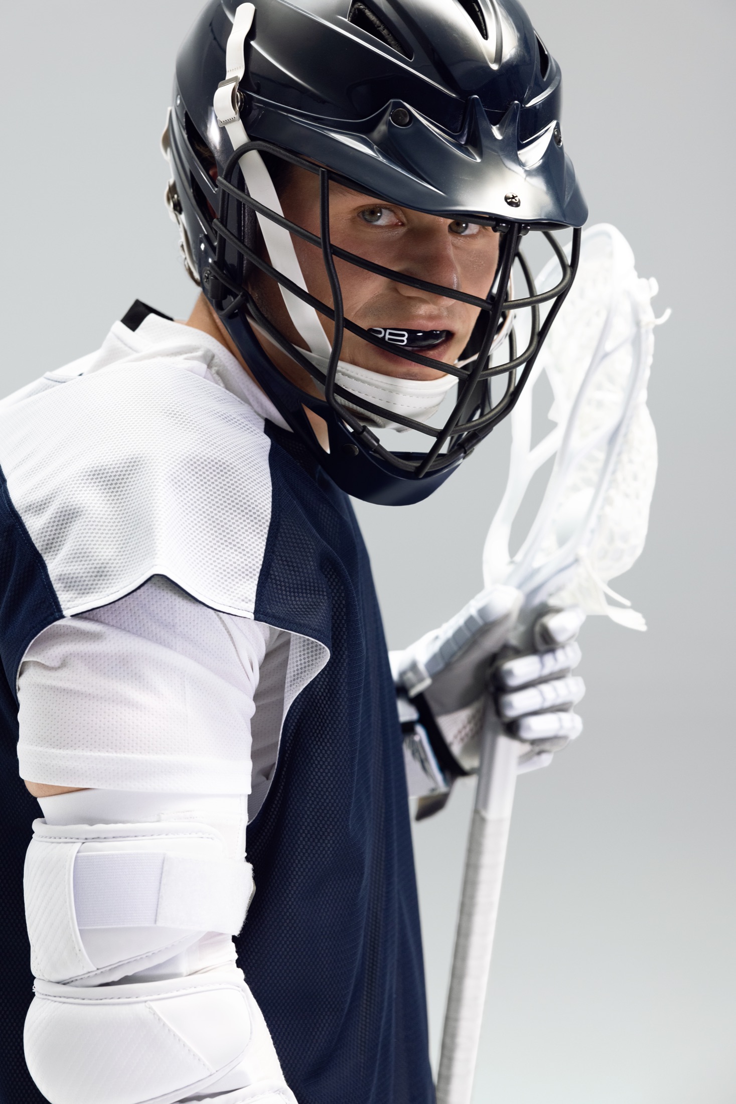 Lacrosse athlete wearing an ORB Sport mouthguard